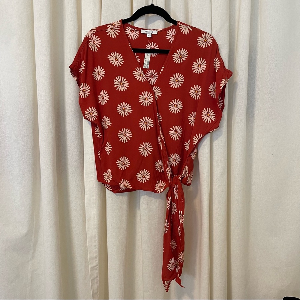 NWT Madewell Cropped Wrap Top